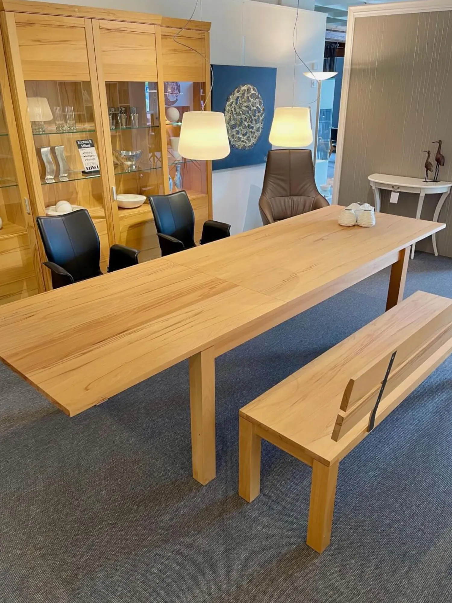 Rodam Essgruppen|Esstisch Dacapo Kernbuche Massiv Natur Geölt Mit Klappeinlage Inklusive Sitzbank