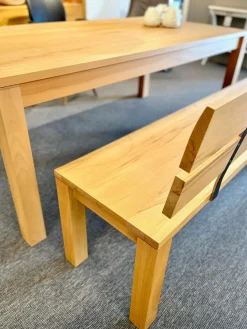 Rodam Essgruppen|Esstisch Dacapo Kernbuche Massiv Natur Geölt Mit Klappeinlage Inklusive Sitzbank