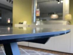 Interlübke Esstische|Esstisch Duero Rund Tischplatte Keramik LC 7011 Schwarz Mit Weißen Akzenten Gestell Metall Pulverbeschichtet Schwarz