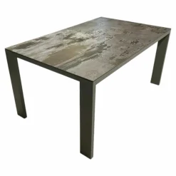 Bert Plantagie Esstische|Esstisch Edge Tischplatte Dekton Industrial Trilium Gestell Metall Stahlgrau