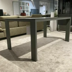 Bert Plantagie Esstische|Esstisch Edge Tischplatte Dekton Industrial Trilium Gestell Metall Stahlgrau