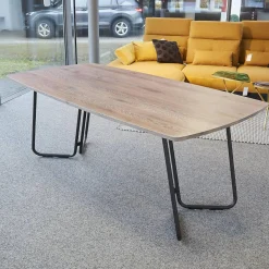 Raum.Freunde Esstische|Esstisch Erik Typ 4750 Platte Astige Eiche Geräuchert Gestell Metall Rundrohr Schwarz