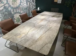 Draenert Esstische|Esstisch Fontana Platte Stein Oxford Grey Grau Gestell Eiche Dunkelgrau Ausziehbar