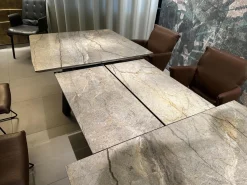 Draenert Esstische|Esstisch Fontana Platte Stein Oxford Grey Grau Gestell Eiche Dunkelgrau Ausziehbar