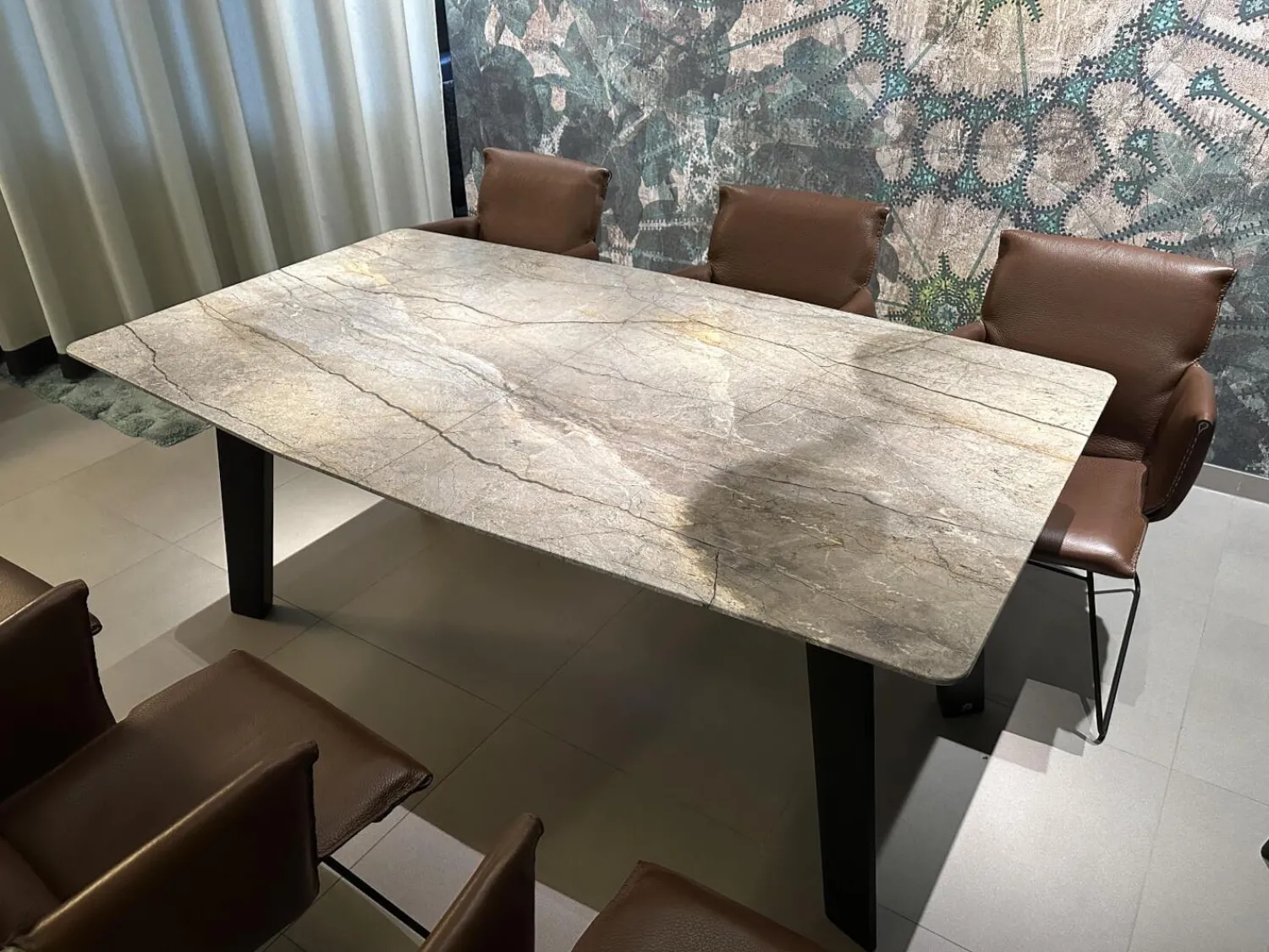 Draenert Esstische|Esstisch Fontana Platte Stein Oxford Grey Grau Gestell Eiche Dunkelgrau Ausziehbar