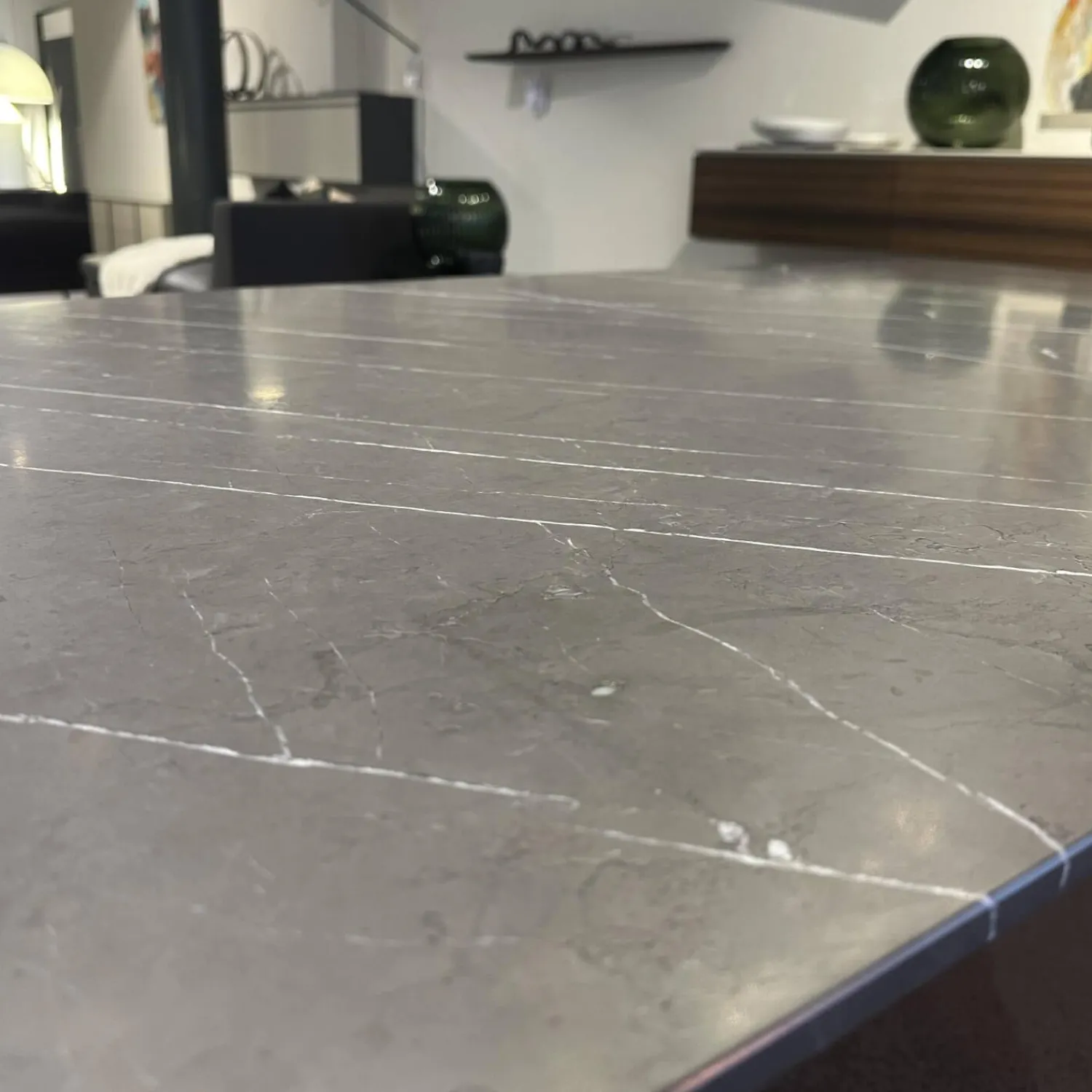 Draenert Esstische|Esstisch Fontana Stein Grafit Brown Grau Gestell Mooreiche Gebeizt Lackiert Schwarz