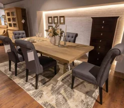 Lee & Lewis Essgruppen|Esstisch GM220 Polsterstuhl Frederik AP B Page Grey 65 Mit 6 Stühlen