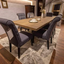 Lee & Lewis Essgruppen|Esstisch GM220 Polsterstuhl Frederik AP B Page Grey 65 Mit 6 Stühlen