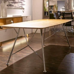 Gallery M Esstische|Esstisch GM Tempra Asteiche Gestell Metall Chrom Hochglanz