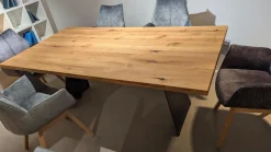 MCA Furniture Esstische|Esstisch Goa Wildeiche Massiv Geölt Füße Metall Anthrazit Lackiert Ohne Stühle