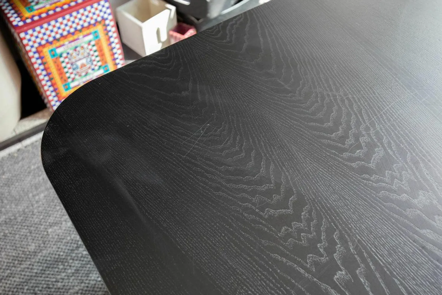 Gubi Esstische|Esstisch Dining Table Platte Esche Schwarz Semi Matt Lackiert