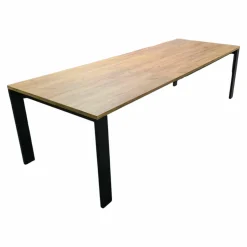 Niehoff Esstische|Esstisch Hamilton Platte Dekor Struktureiche Terra Gestell Metall Schwarz mit Auszug