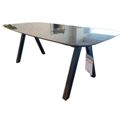 Raum.Freunde Esstische|Esstisch Jari Platte Keramik Ultra Marmoroptik Schwarz Glänzend Gestell Schwarz