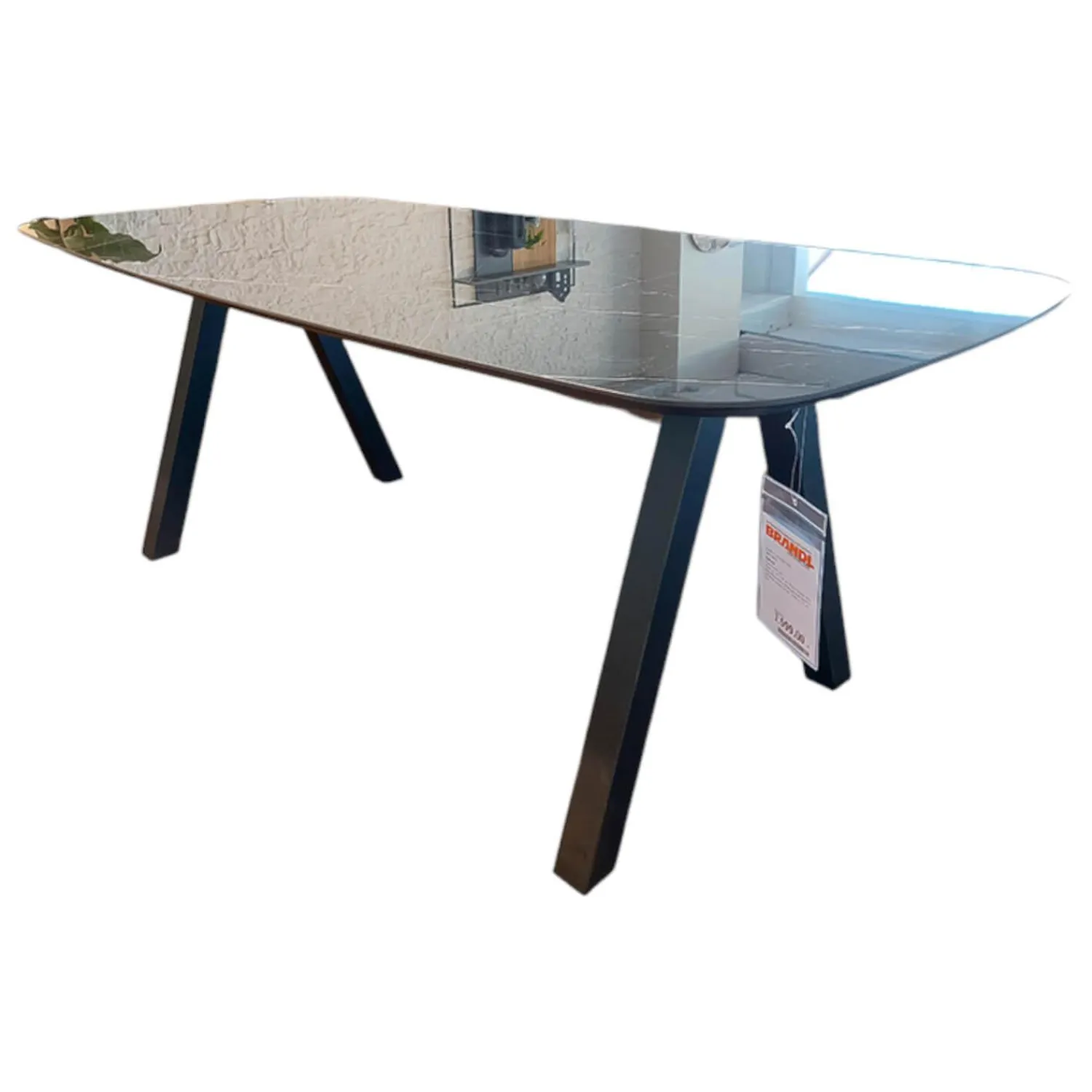 Raum.Freunde Esstische|Esstisch Jari Platte Keramik Ultra Marmoroptik Schwarz Glänzend Gestell Schwarz