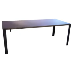 Leolux Esstische|Esstisch Kalia 620 901 Platte Fenix Cacao Anthrazit Rahmen Epoxy Nuit Silk Schwarz Eichenplatte Rand Night Matt Fußkappen Schwarz