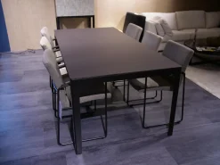 Leolux Esstische|Esstisch Kalia 620 901 Platte Fenix Cacao Anthrazit Rahmen Epoxy Nuit Silk Schwarz Eichenplatte Rand Night Matt Fußkappen Schwarz