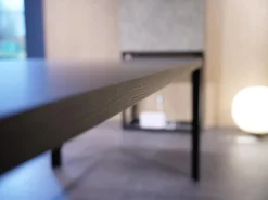 Leolux Esstische|Esstisch Kalia 620 901 Platte Fenix Cacao Anthrazit Rahmen Epoxy Nuit Silk Schwarz Eichenplatte Rand Night Matt Fußkappen Schwarz