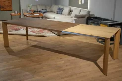 Scholtissek Esstische|Esstisch Kera 2 Ausziehbar Platte Reamik Lava Corten Bronze Gestell Knorrige Eiche mit Auszug