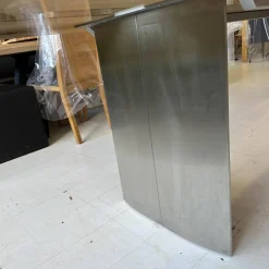 Scholtissek Esstische|Esstisch Kernesche Matt Lackiert Mit Kristallharz Gestell 120 2 Ovale Holzwangen Mit Edelstahl Ummantelt