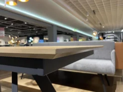 Venjakob Esstische|Esstisch Leo Rechteckig Wildeiche Hell Soft Gebürstet Geölt Gestell Metall Anthrazit Mit Klappeinlage