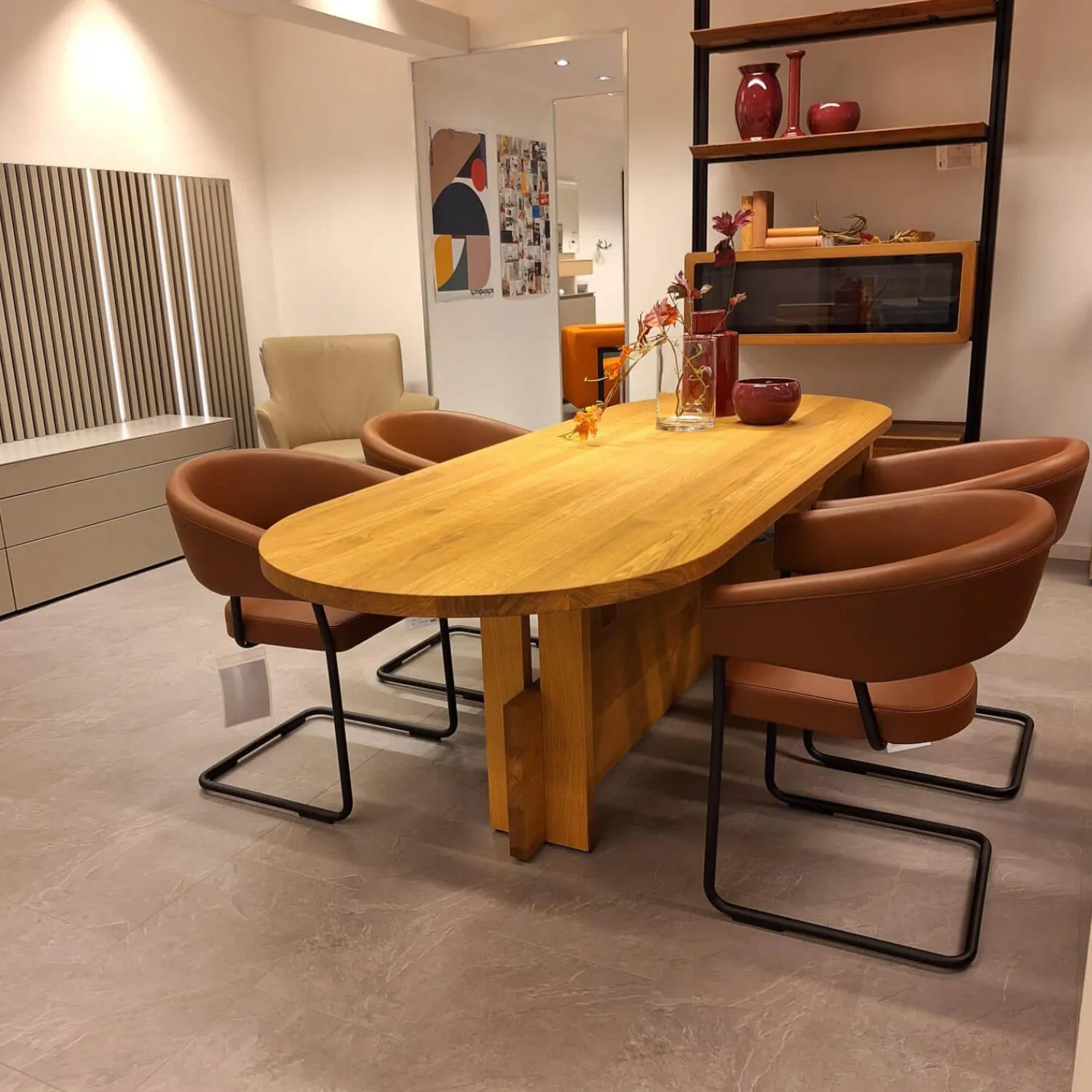 Tecta Esstische|Esstisch Lot Eiche Massiv Geölt