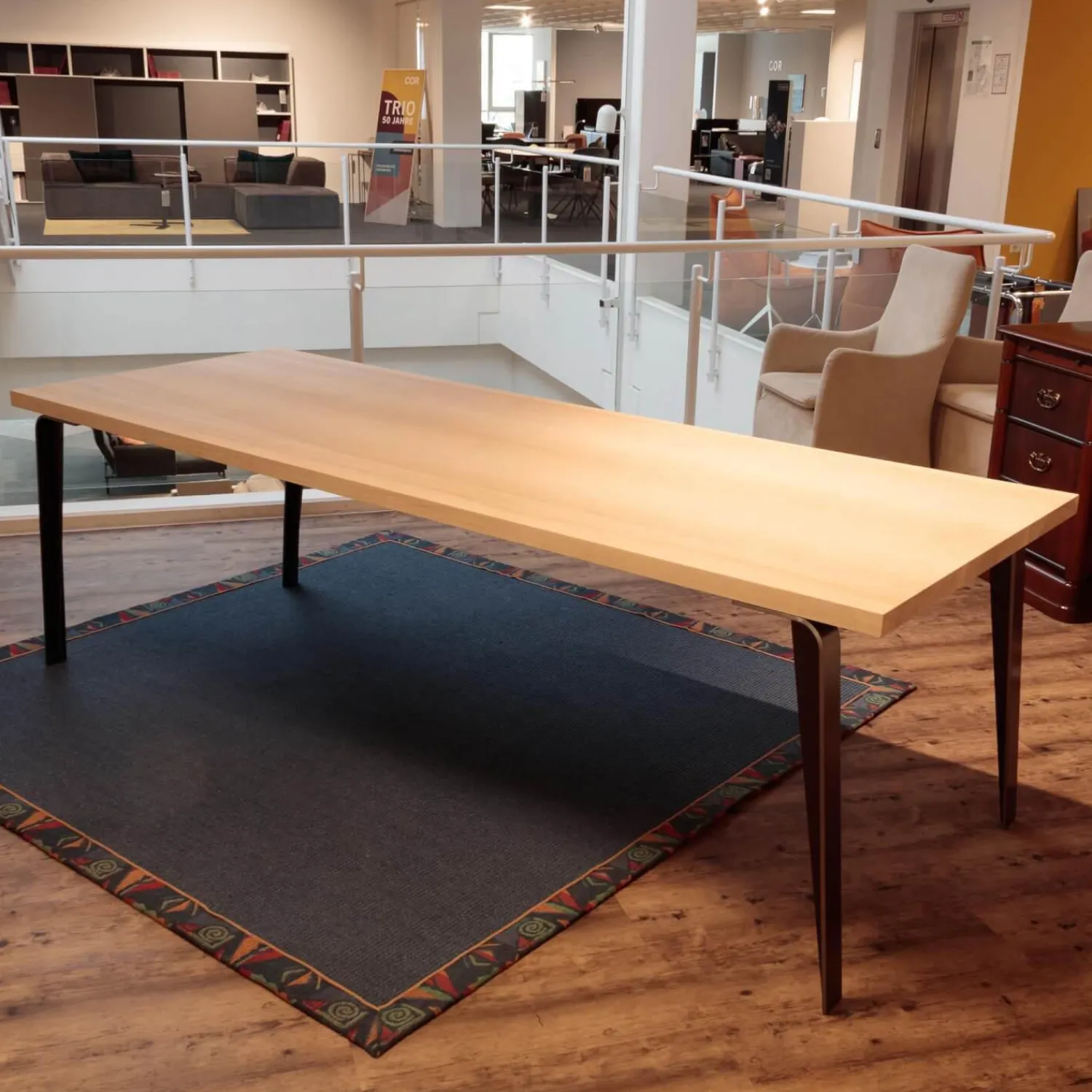 Zoom by Mobimex Esstische|Esstisch LX4/25 Kernesche Hell Massiv Geseift Gestell Rohstahl Geölt