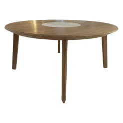 Team 7 Esstische|Esstisch Miró Eiche Weißöl Drehteller Keramik Arctic White