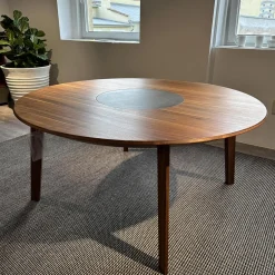 Team 7 Esstische|Esstisch Miró Nussbaum Natur Geölt Drehteller Keramik Basalt Black Schwarz Ohne Stühle