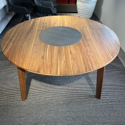 Team 7 Esstische|Esstisch Miró Nussbaum Natur Geölt Drehteller Keramik Basalt Black Schwarz Ohne Stühle