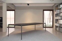 B&B Italia Esstische|Esstisch Mirto Platte Eiche Schwarz Gebürstet Gestell Schwarz Verchromt Lackiert