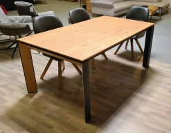 Niehoff Esstische|Esstisch Monaco M513-86-078 Eiche Echtholzfurnier Tischbeine Metallprofil Schwarz Ausziehbar