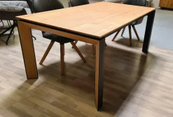 Niehoff Esstische|Esstisch Monaco M513-86-078 Eiche Echtholzfurnier Tischbeine Metallprofil Schwarz Ausziehbar