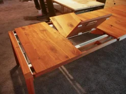 Team 7 Esstische|Esstisch Mylon Nussbaum Wild Massiv Naturöl mit 2 Auszugsplatten