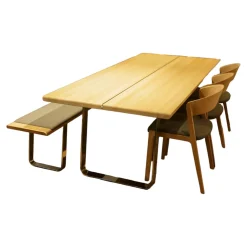 Team 7 Esstische|Esstisch Nox Eiche Weiß Geölt Gestell Metall Chrom Glänzend Ohne Bank Und Stühle