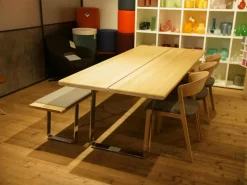 Team 7 Esstische|Esstisch Nox Eiche Weiß Geölt Gestell Metall Chrom Glänzend Ohne Bank Und Stühle