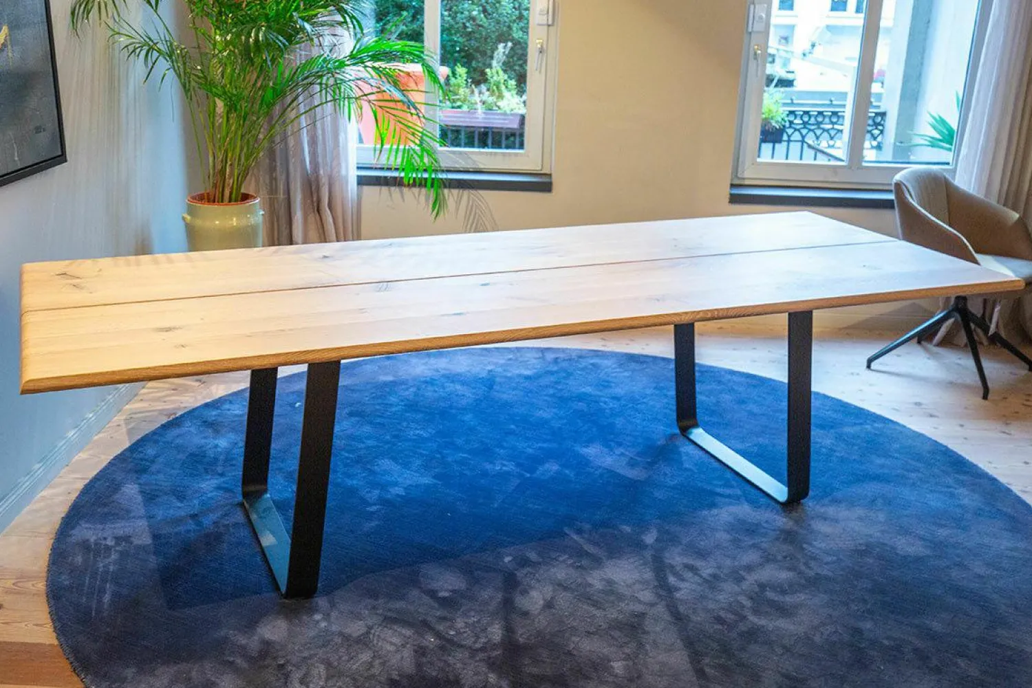 Team 7 Esstische|Esstisch Nox Eiche Weißgeölt Gestell Metall Schwarz Matt