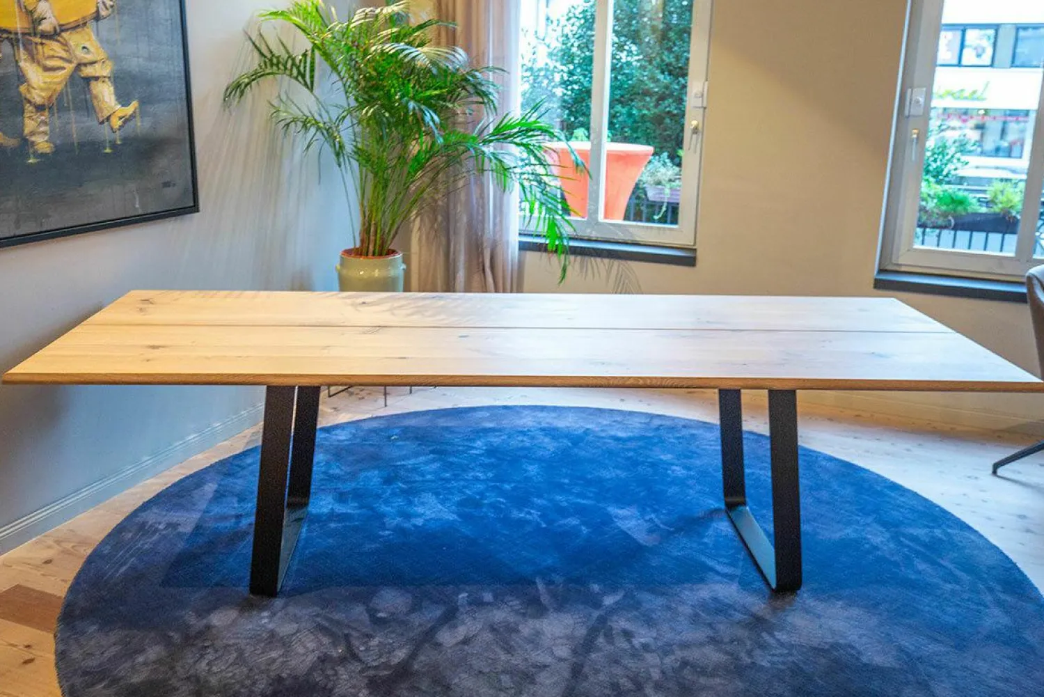 Team 7 Esstische|Esstisch Nox Eiche Weißgeölt Gestell Metall Schwarz Matt