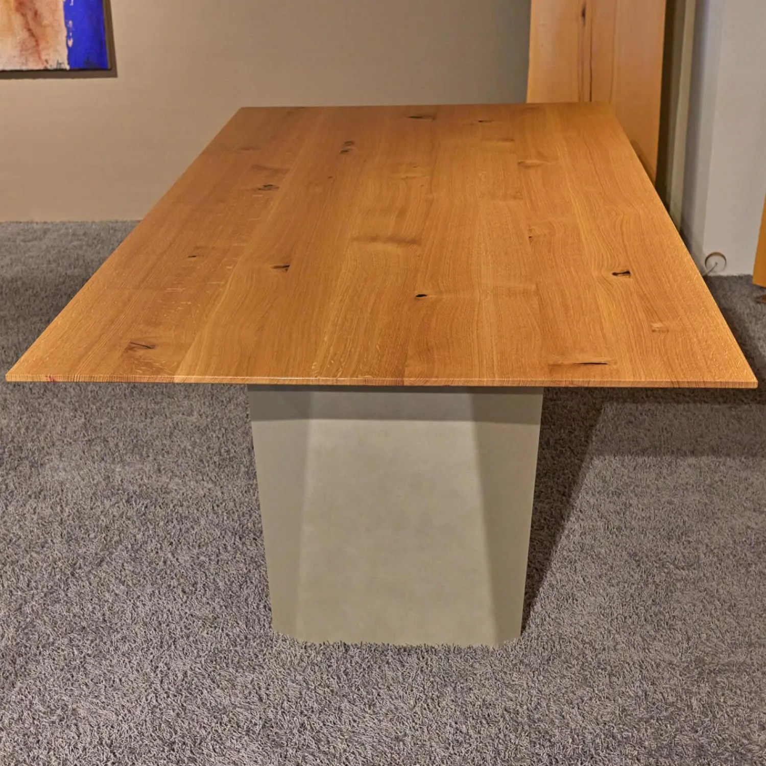 Girsberger Esstische|Esstisch Onda Asteiche Wild Wangenfuß Stahl Pulverbeschichtet