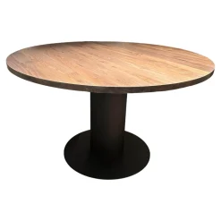 Bert Plantagie Esstische|Esstisch Oval Platte Nuss Knorrig Heel Geölt Gestell Schwarz Fein Struktur