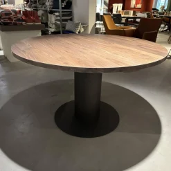 Bert Plantagie Esstische|Esstisch Oval Platte Nuss Knorrig Heel Geölt Gestell Schwarz Fein Struktur