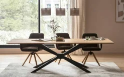 Nouvion Esstische|Esstisch Phoenix Bambus Farbe Eiche Bianco Geölt Gestell Metall Schwarz Pulverbeschichtet