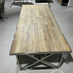 Richmond Esstische|Esstisch Ulmenholz Gestell Edelstahl