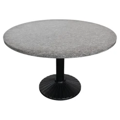 Zanotta Esstische|Esstisch Ristoro Platte Granit Untergestell Gußeisen Schwarz Lackiert