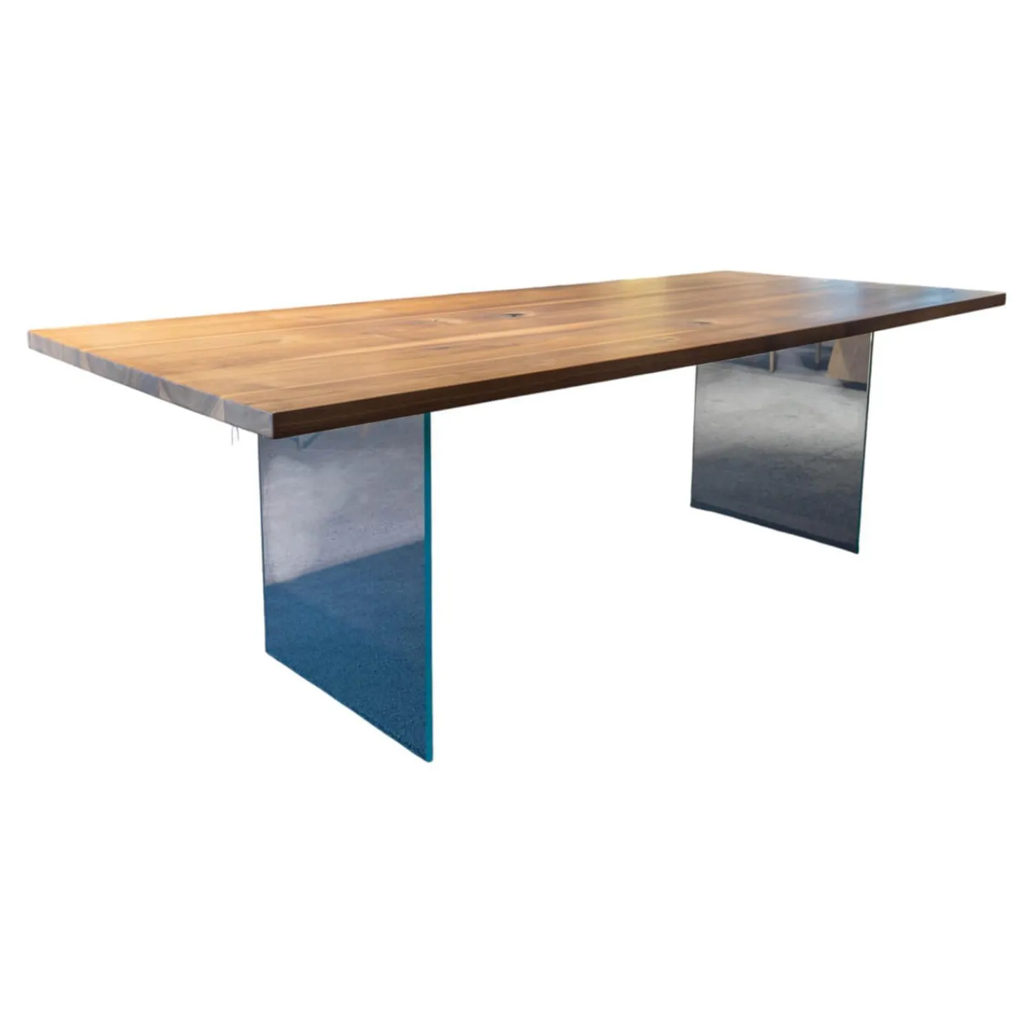 Rott Esstische|Esstisch RT WoodArt Wildnußbaum Geölt Wange Typ 13-Glaswange