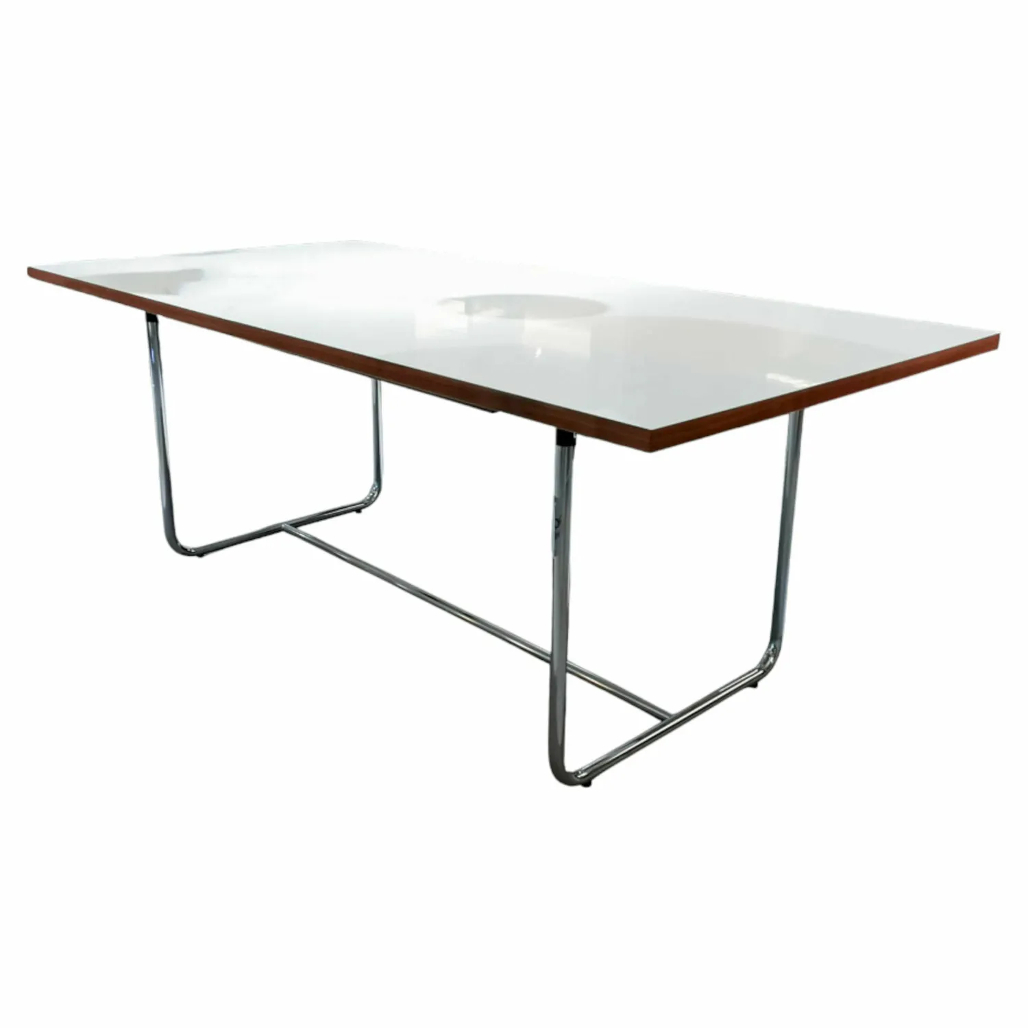 Thonet Esstische|Esstisch S 1072 Tischplatte Nussbaum Geölt Gestell Stahlrohr Ausziehbar