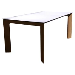 Global Esstische|Esstisch Salamanca 3240 4 Wildeiche Massiv Tischplatte Mattglas Ausziehbar