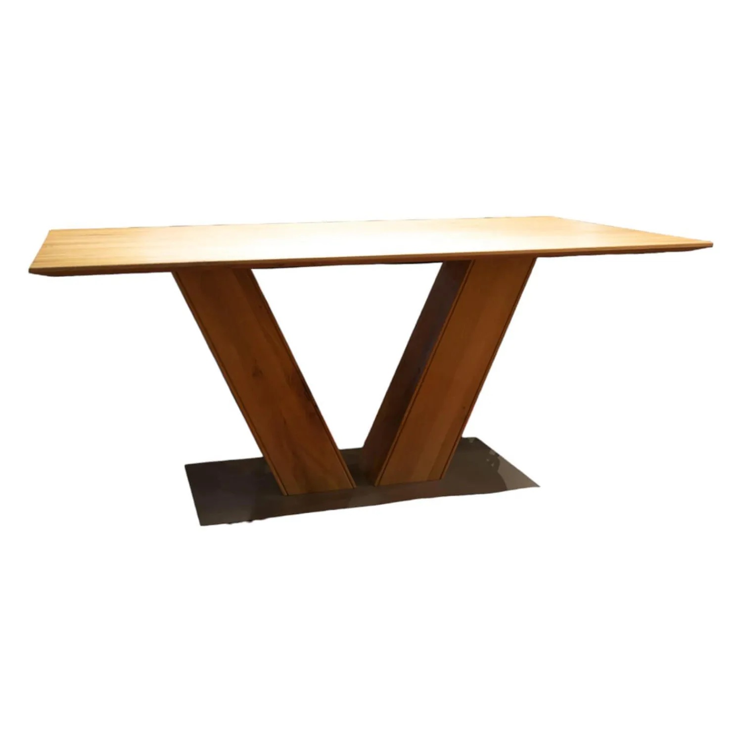 Natura Esstische|Esstisch San Francisco Asteiche Gestell V-Form Massiv Bianco Geölt