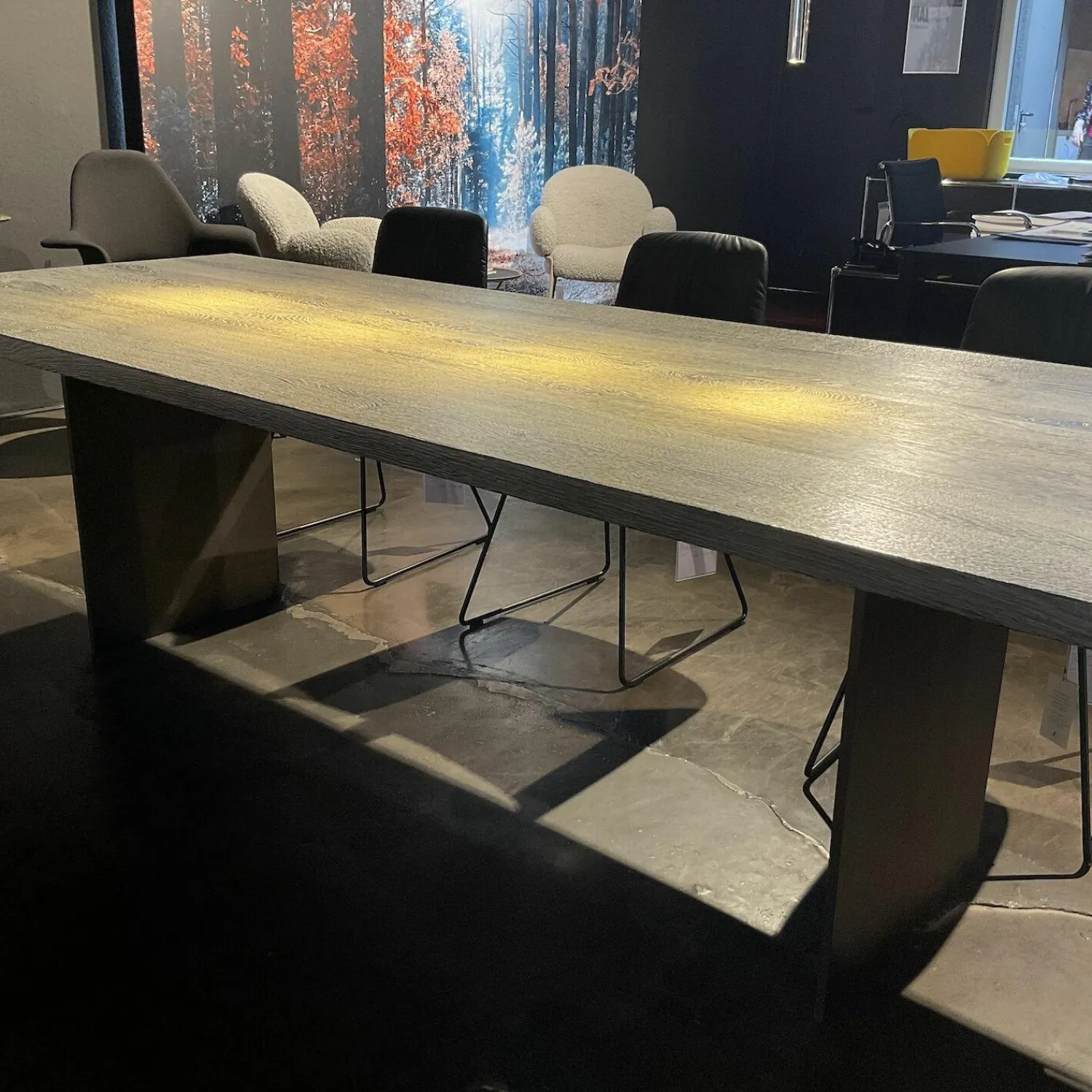 Janua Esstische|Esstisch SC41 Eiche Geköhlt Silber Gebürstet Gestell Rohstahl Natur Lackiert