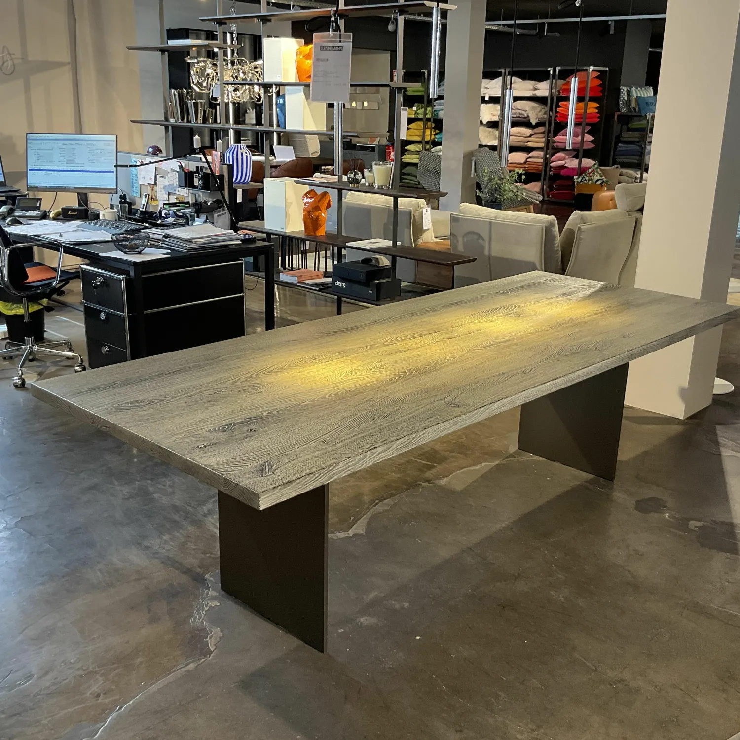 Janua Esstische|Esstisch SC41 Eiche Geköhlt Silber Gebürstet Gestell Rohstahl Natur Lackiert