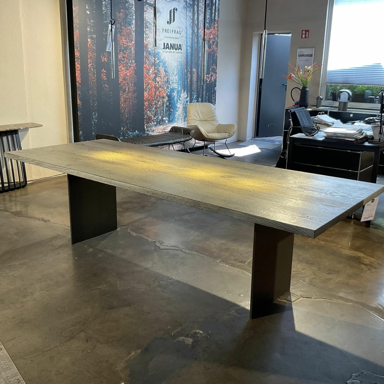 Janua Esstische|Esstisch SC41 Eiche Geköhlt Silber Gebürstet Gestell Rohstahl Natur Lackiert